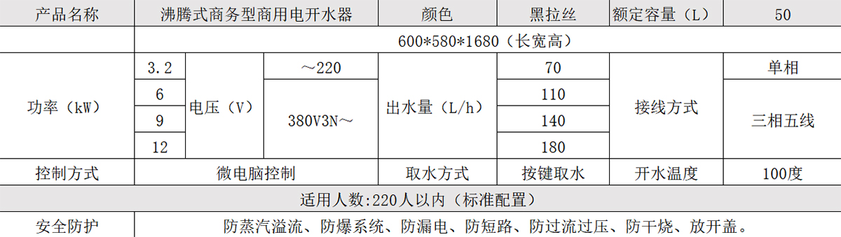 沸騰式商務型商用電開水器二龍頭